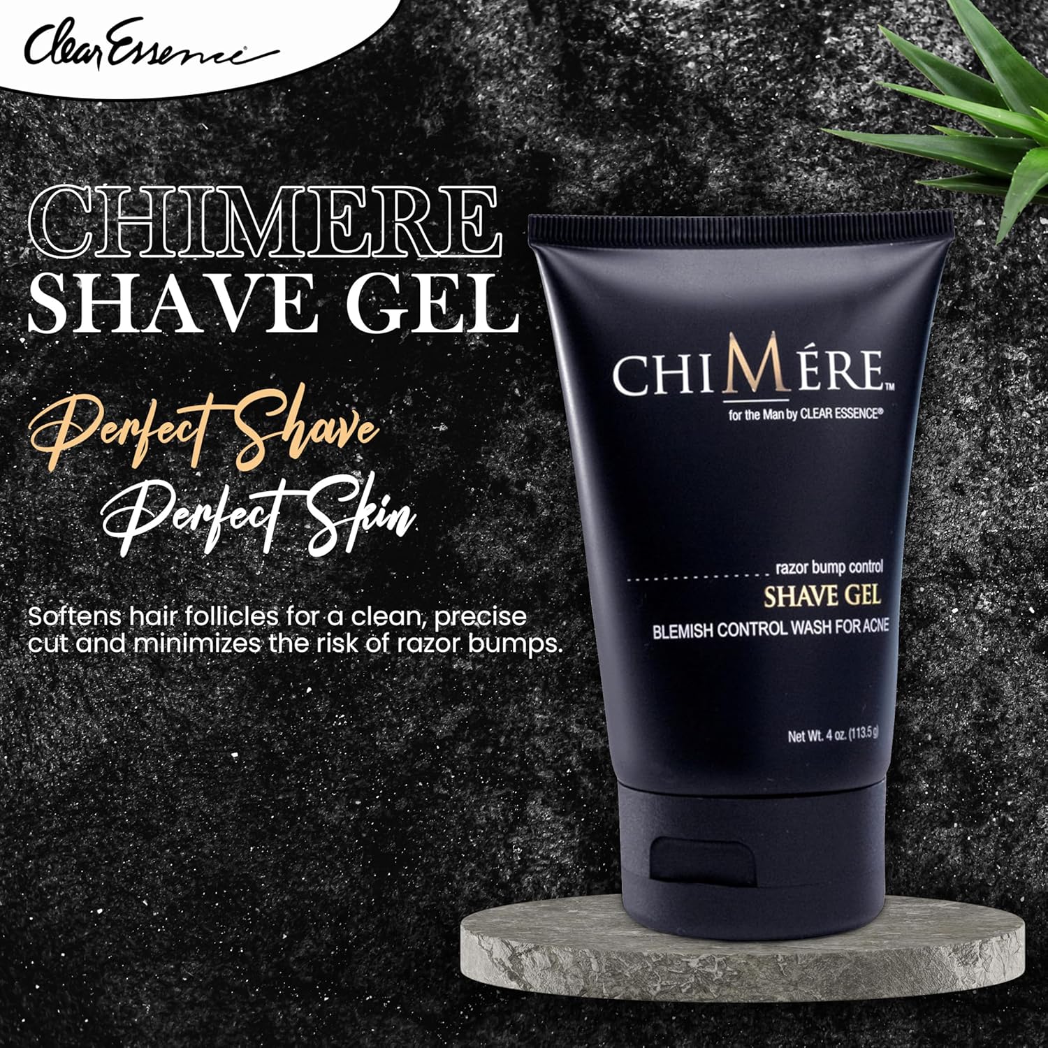 Chimere Gel Shaving Cream For Men (Razor Bump Control + Blemish Control Wash For Acne) - Cools And Refreshes Skin - Helps Reduce Nicks, Razor Burn, And Irritation - 4 Oz. : Beauty & Personal Care