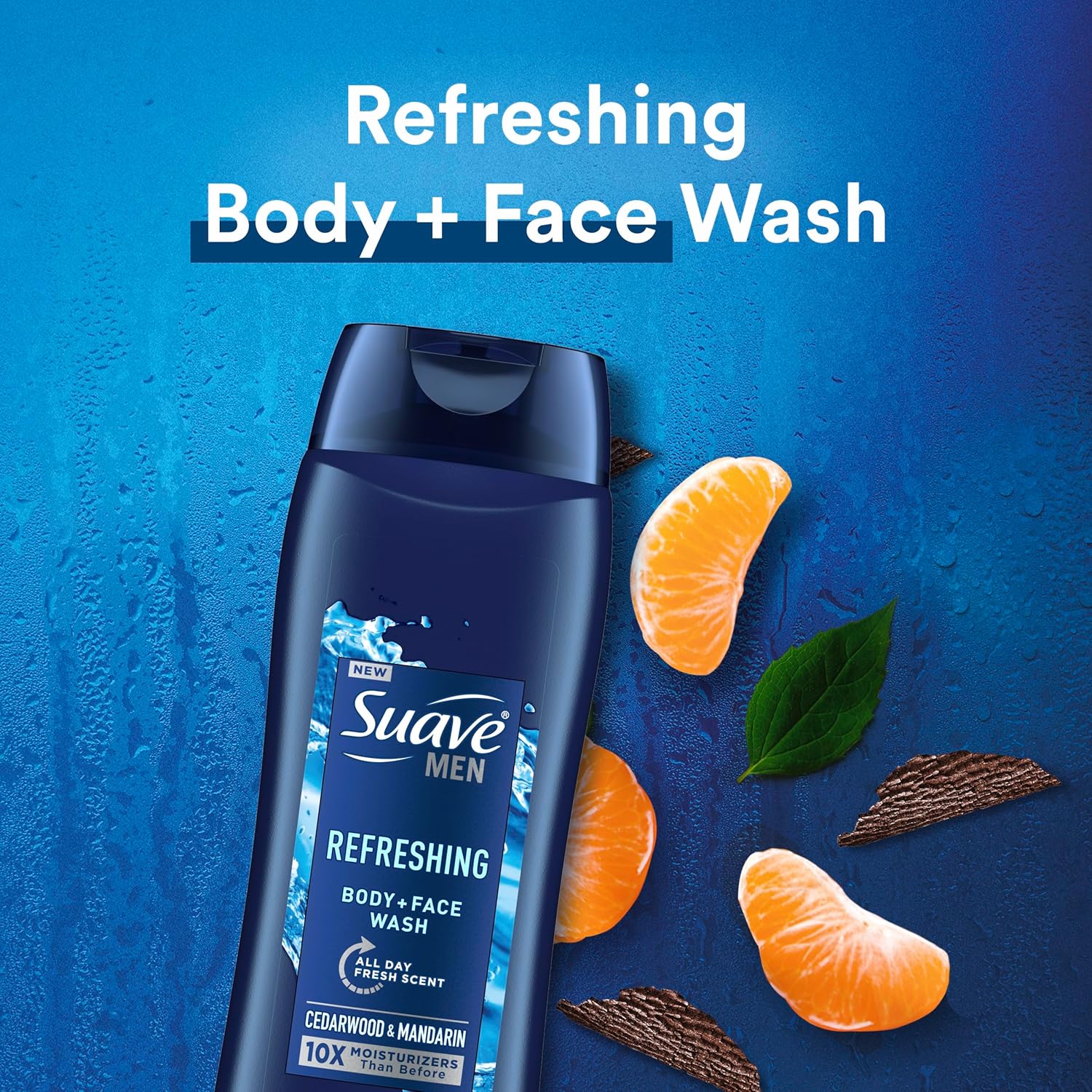 Suave Men Body Wash Variety 2-Pack – Refreshing Body + Face Wash, Cedarwood & Mandarin + Energizing Sport Body + Face Wash, Bergamot & Wood, 18 Oz Ea : Beauty & Personal Care