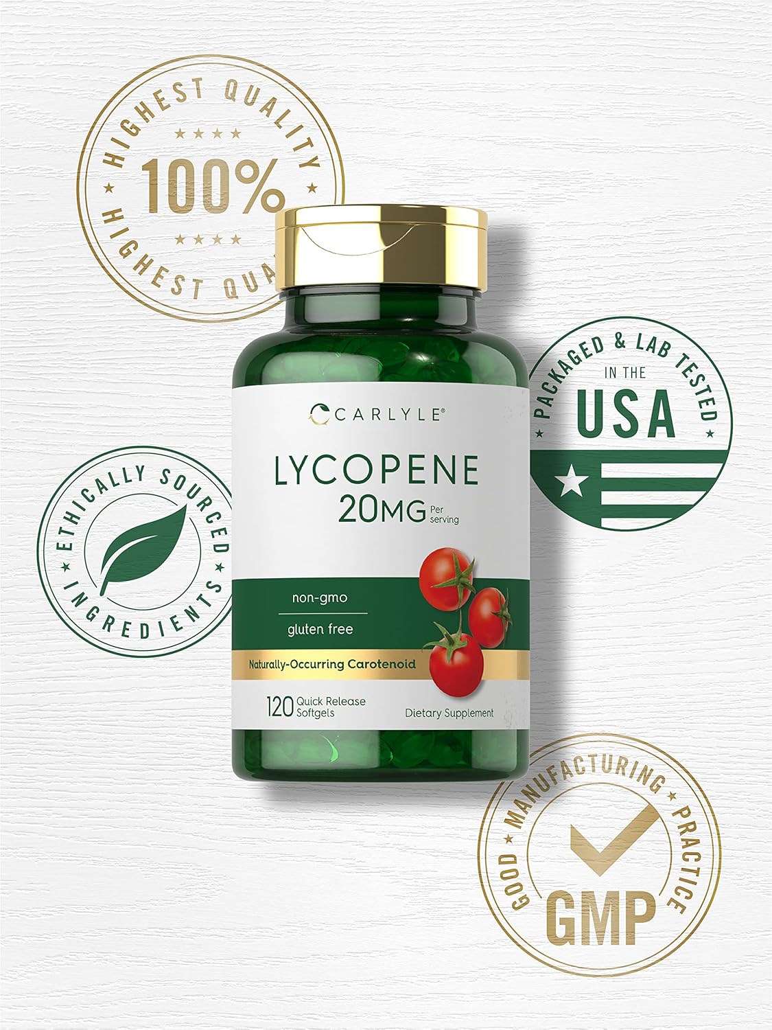 Carlyle Lycopene | 20mg | 120 Softgels | Non-GMO & Gluten Free Supplement : Health & Household