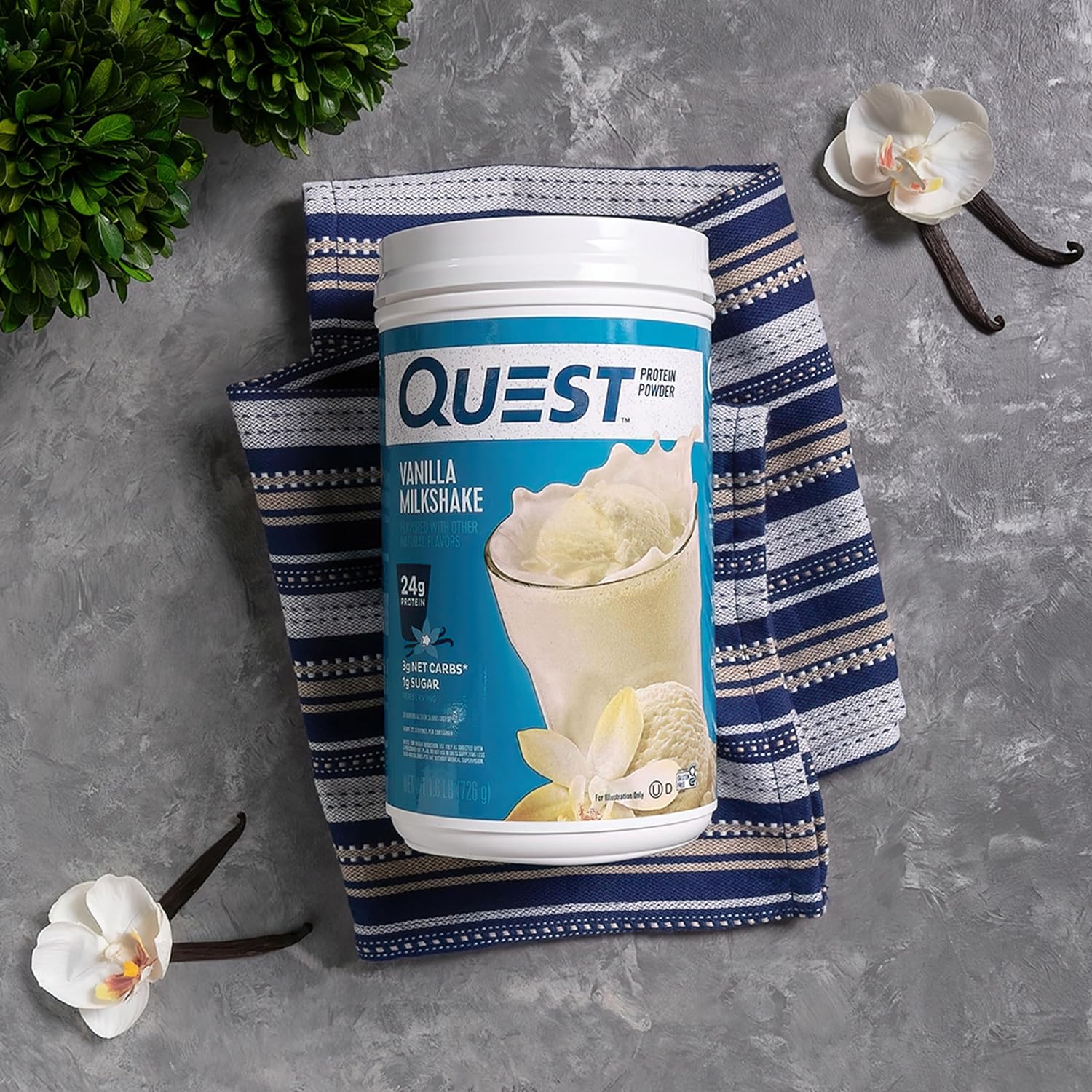 Quest Nutrition Vanilla Milkshake Protein Powder, 24g of Protein, 1g of Sugar, Low Carb, Gluten Free, 1.6 Pound, 23 servings : Everything Else