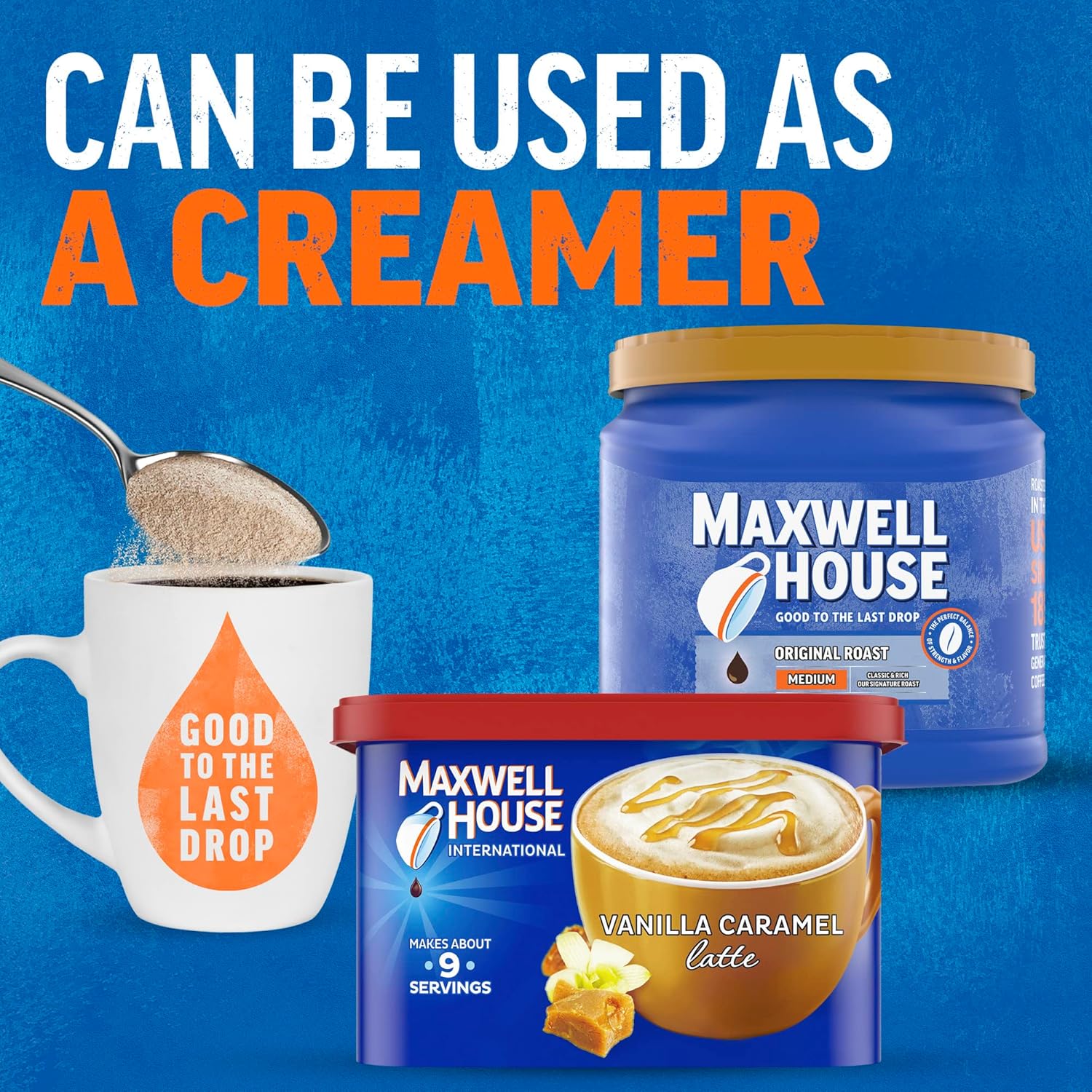 Maxwell House International Vanilla Caramel Latte Café-Style Instant Coffee Beverage Mix (8.7 Oz Canister)