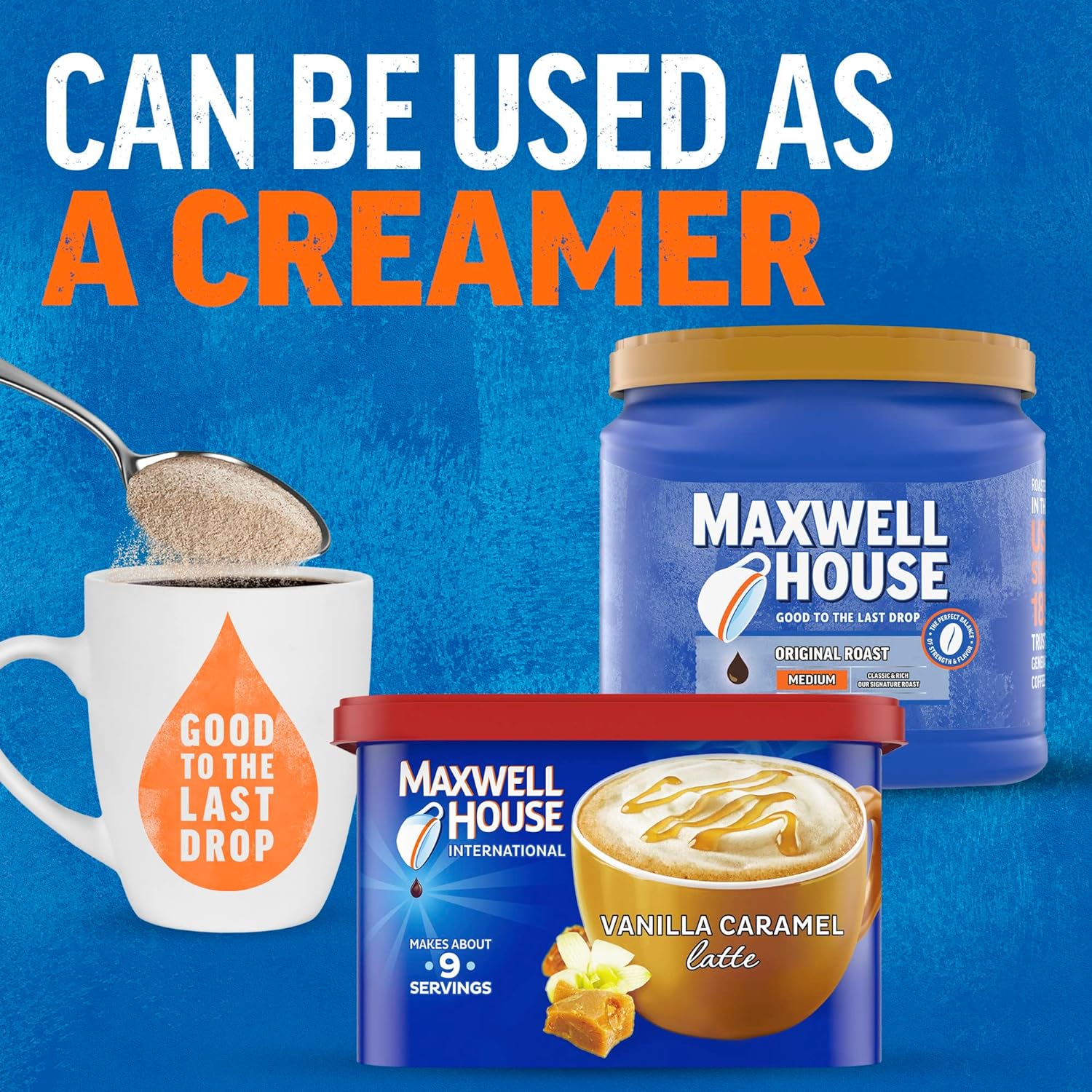 Maxwell House International Vanilla Caramel Latte Café-Style Instant Coffee Beverage Mix (8.7 oz Canister) : Powdered Drink Mixes : Everything Else