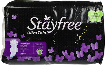 Stayfree Ultra Thin Overnight with Wings, 28-Count