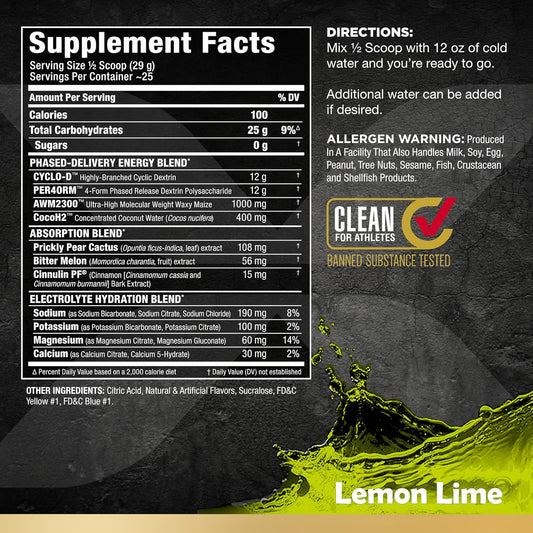 Allmax Nutrition Carbion+, Maximum Strength Electrolyte And Hydration Energy Drink, Lemon Lime, 870G