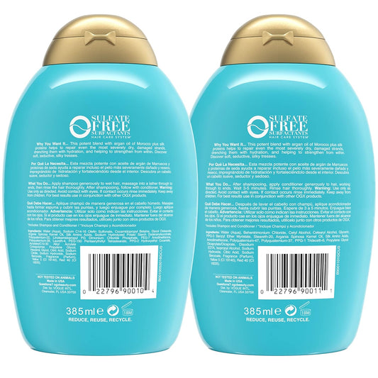 Ogx Extra Strength Hydrate & Repair + Argan Oil Of Morocco Shampoo & Conditioner Set, 13 Fl Oz (Pack Of 2)