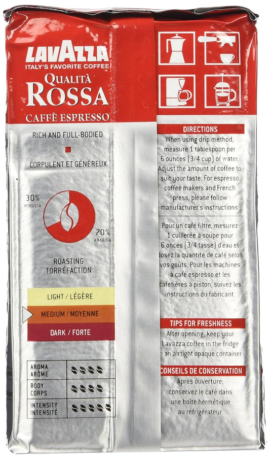 Lavazza Qualita Rossa, 8.8 Oz Brick, Ground (Pack Of 3)