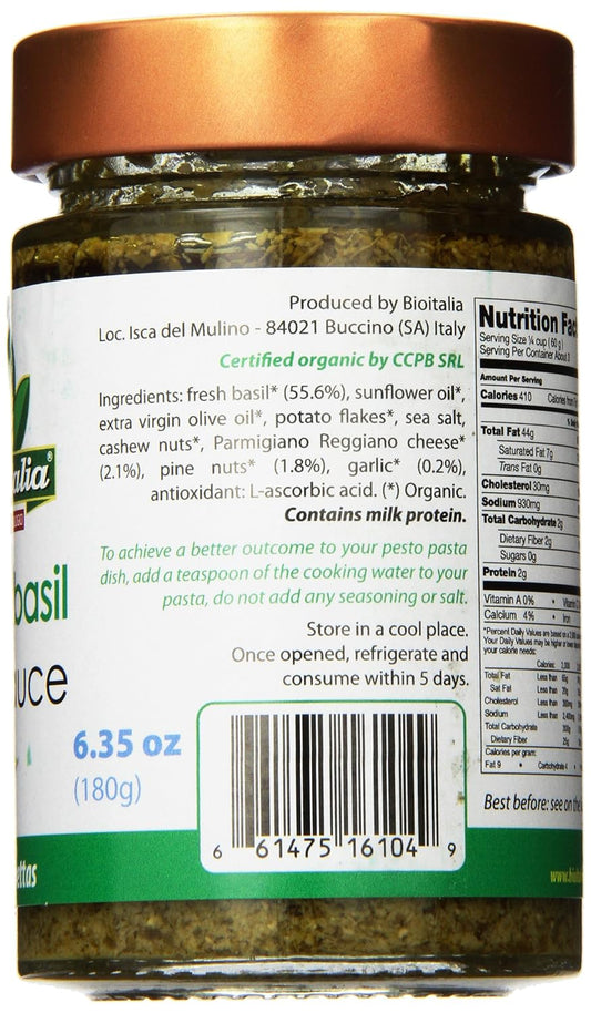 Bioitalia, Pesto Organic, 6.35 Ounce