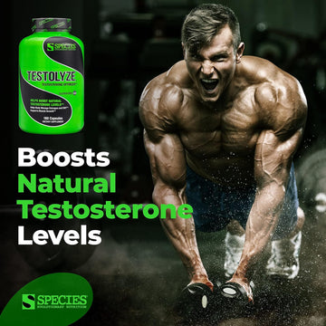 Species Nutrition Testolyze Natural Testosterone Booster, Made With 1250Mg Tribulus, Dim, Indole 3 Carbinol, Saw Palmetto, T Booster, Supplement For Bodybuilding, Increased Libido 180 Caps