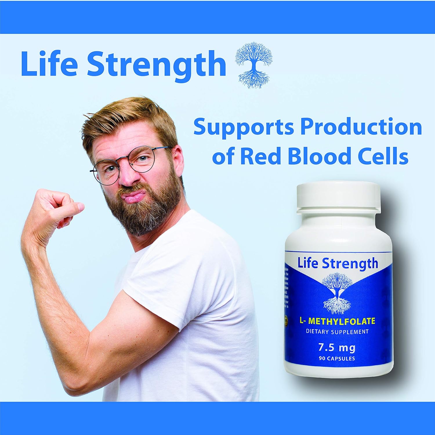 Lifestrength L-Methylfolate 10 Mg, Optimized & Highly Bioactive Methyl Folate, 5-Mthf Supplement For Mood And Immune Support, Natural Diet Supplement For Energy, Non-Gmo & Gluten-Free, 90 Capsules : Health & Household