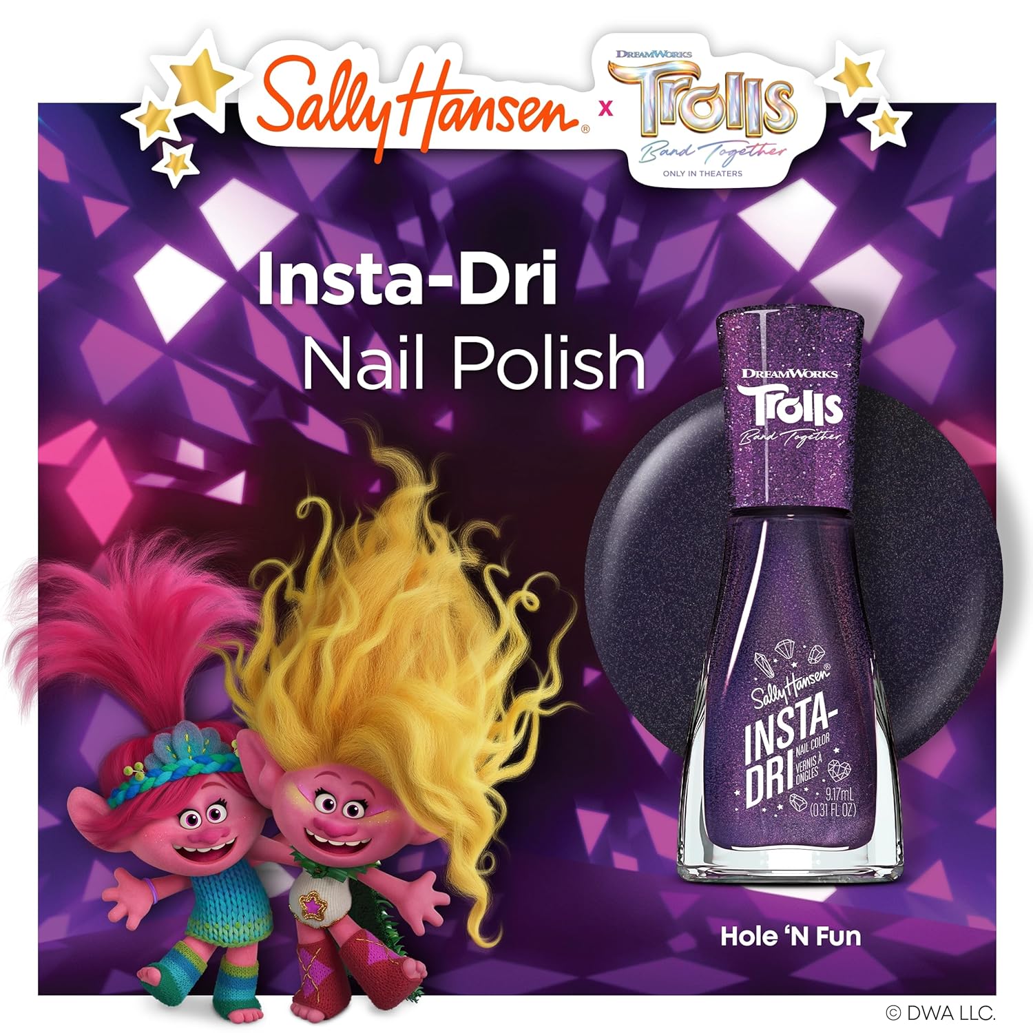 Sally Hansen Insta-Dri x Trolls Nail Polish Collection - Hole 'N Fun - 0.31 fl oz : Beauty & Personal Care