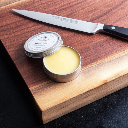 Wood Wax for Spoons, Cutting Boards, and Butcher Blocks - 2 oz Beeswax and Mineral Oil Conditioner and Wood Butter - Made in USA