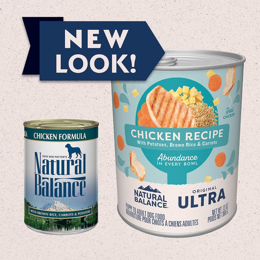 Natural Balance Original Ultra Adult Wet Dog Food, Chicken Formula With Brown Rice, Carrots & Potatoes, 13 Ounce Can (Pack Of 12)