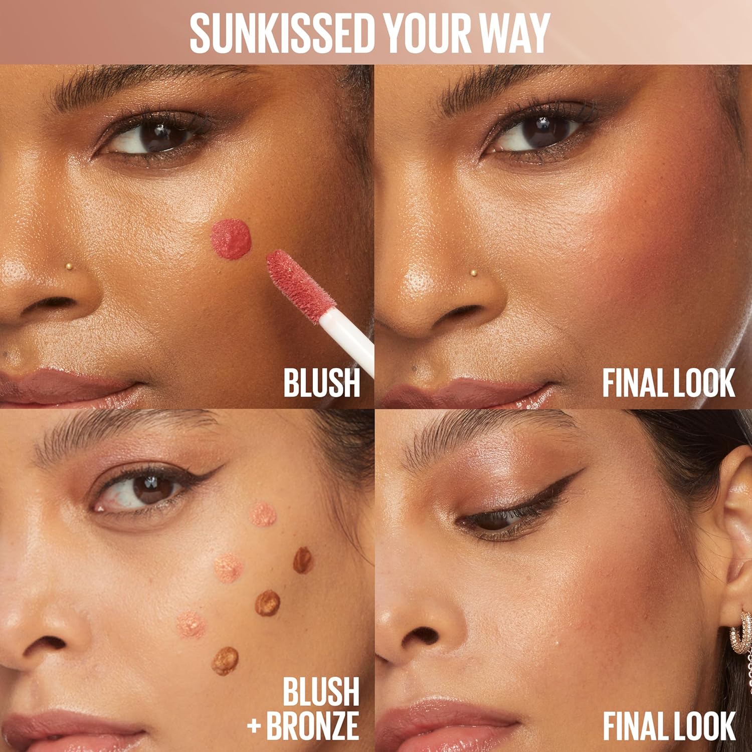 Maybelline Sunkisser Multi-Use Liquid Blush And Bronzer, Blendable, Longwear, Glowy Make Up, Blazing Blush, 1 Count : Beauty & Personal Care