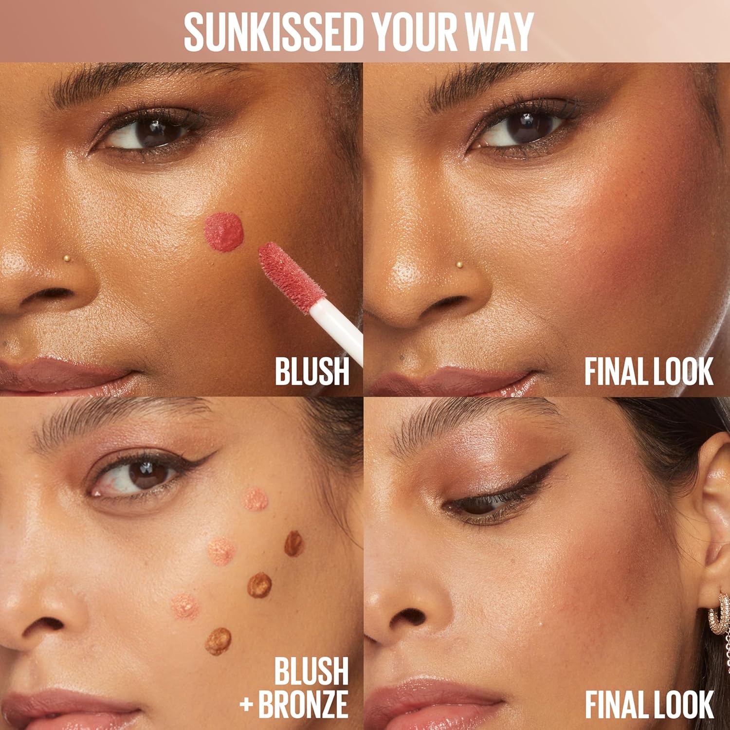 Maybelline Sunkisser Multi-Use Liquid Blush And Bronzer, Blendable, Longwear, Glowy Make Up, Downtown Rush, 1 Count : Beauty & Personal Care
