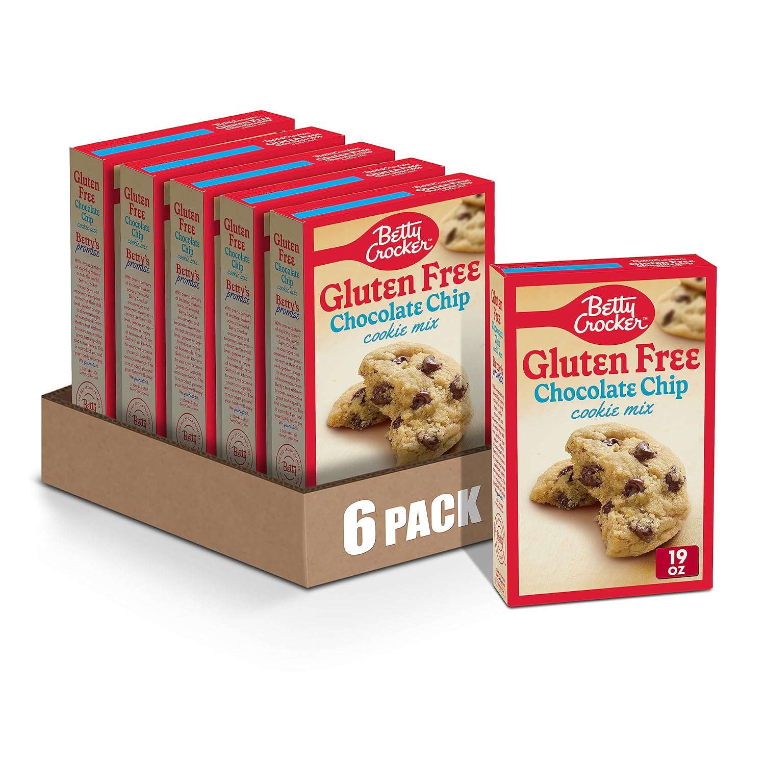Betty Crocker Gluten Free Chocolate Chip Cookie Mix, 19 Oz. (Pack Of 6)