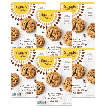 Simple Mills Almond Flour Baking Mix, Chocolate Chip Cookie Dough Mix - Gluten Free, Plant Based, 9.4 Ounce (Pack of 6)