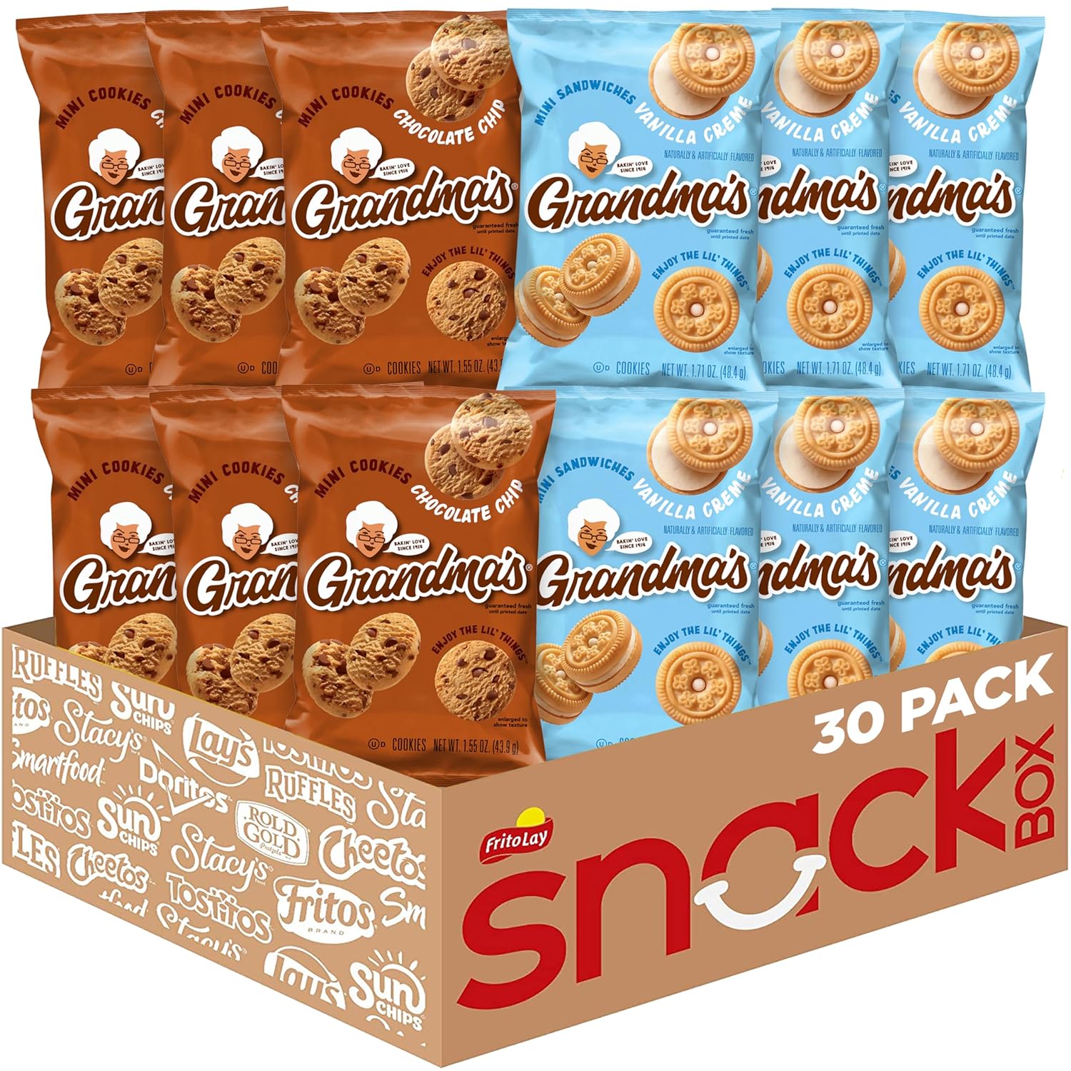 Grandma'S Cookies, Mini Cookies Variety Pack, (Pack Of 30)