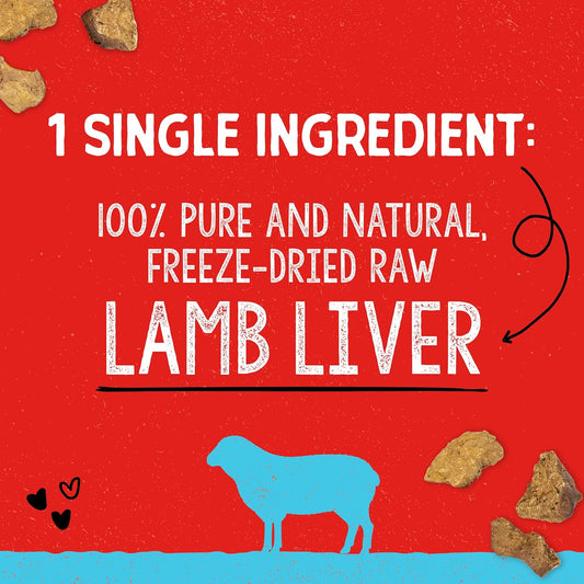 Stella & Chewy'S Freeze-Dried Raw Single Ingredient Lamb Liver Treats, 3 Oz. Bag