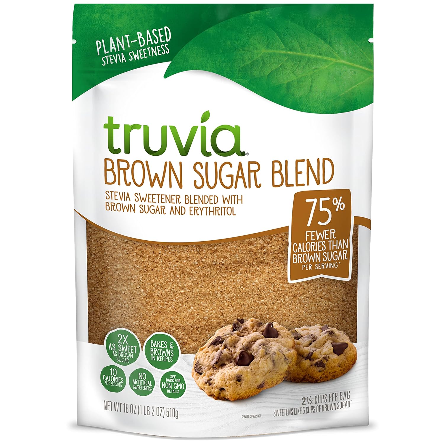 Truvia Brown Sugar Blend, Mix Of Natural Stevia Sweetener And Brown Sugar, 18 Oz Bag