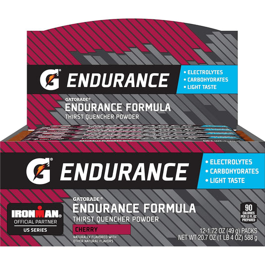 Gatorade Endurance Formula Powder With Electrolytes, Cherry, 1.72 Oz - Pack Of 12