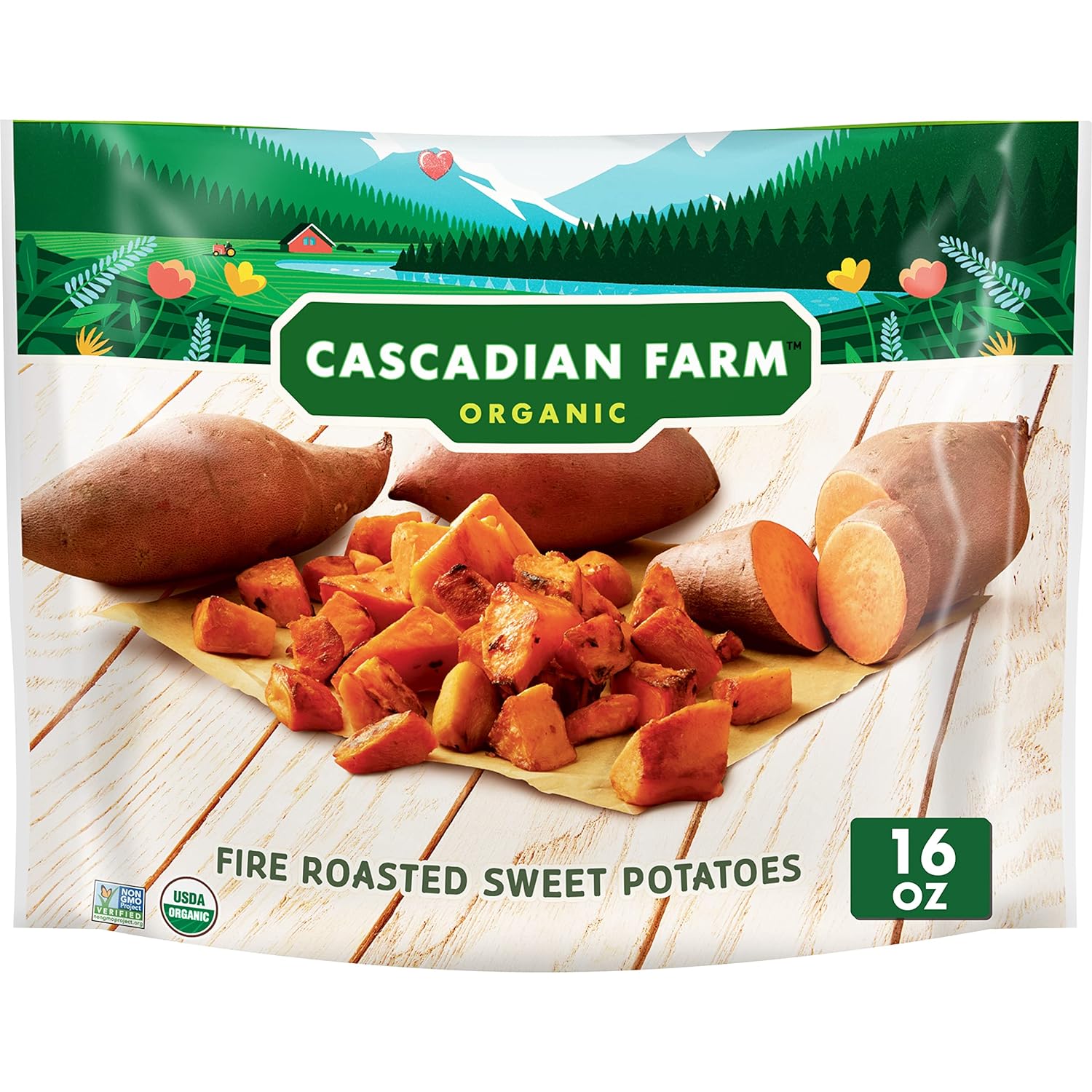 Cascadian Farm Organic Fire Roasted Sweet Potatoes, Frozen Vegetables, 16 oz