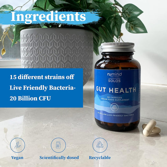 Nu Mind Probiotic Complex Supplements – 20 Billion Cultures & 15 Strains Tablets | Probiotics | Gut Health & Digestion | Vegan Capsules – Daily Use For Gut Flora