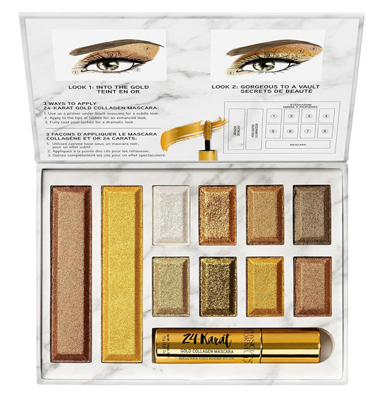 Physicians Formula 24-Karat Gold Shimmer Makeup Set, Face Palette, The Gold Vault, Mascara, Eyeshadow, Christmas Gift