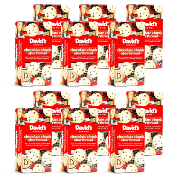 David’S Cookies Chocolate Chip Shortbread Cookies 12 Pack – Fresh & Yummy Shortbreads For Tea & Coffee Time - Traditional Mini Scottish Butter Shortbread Cookie Box - Fresh And Gourmet Cookies For Snacks