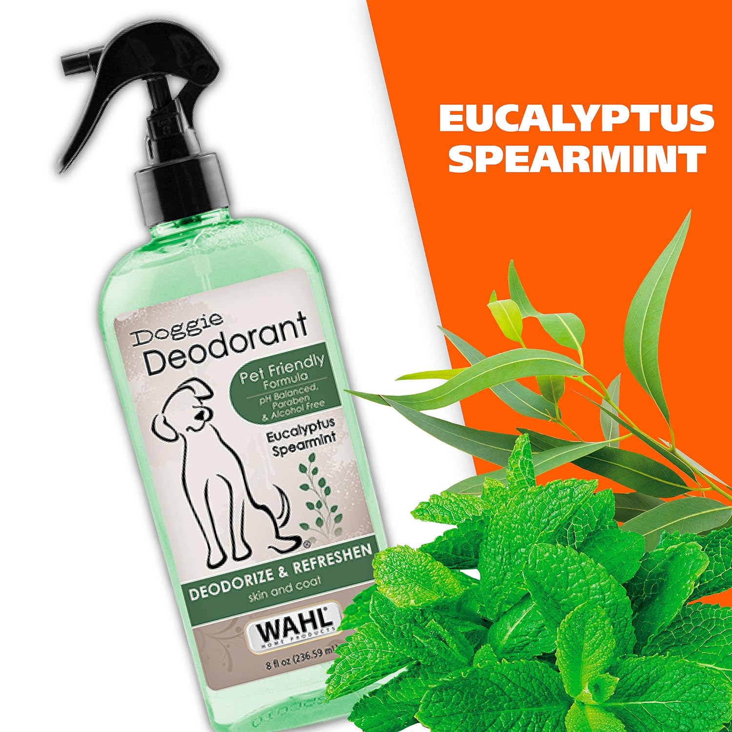 Wahl USA Deodorizing & Refreshing Pet Deodorant for Dogs - Eucalyptus & Spearmint Scent to Refresh the Skin and Coat - Model 820011A