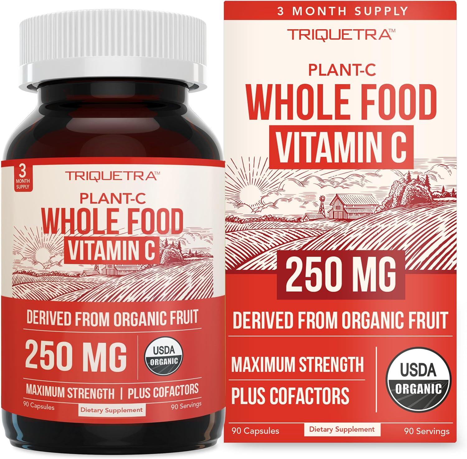 Organic Vitamin C | Whole Food Vitamin C from Fruit Plus Absorption Enhancing Cofactors - Vegan, Enhanced Bioavailability - Immune Support, Antioxidant, Total Health (90 Servings)