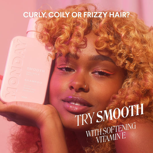 MONDAY HAIRCARE Smooth Conditioner (Amazon Exclusive) 30oz for Frizzy, Coarse, and Curly Hair, Made from Coconut Oil, Shea Butter, & Vitamin E, 100% Recyclable Bottles (887ml)