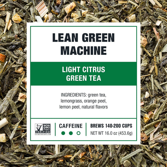 Tiesta Tea - Lean Green Machine | Light Citrus Green Tea | Premuim Loose Leaf Tea Blend | Medium Caffeinated Green Tea | Make Hot Or Iced Tea & Brews Up To 200 Cups - 16 Ounce Resealable Bulk Pouch