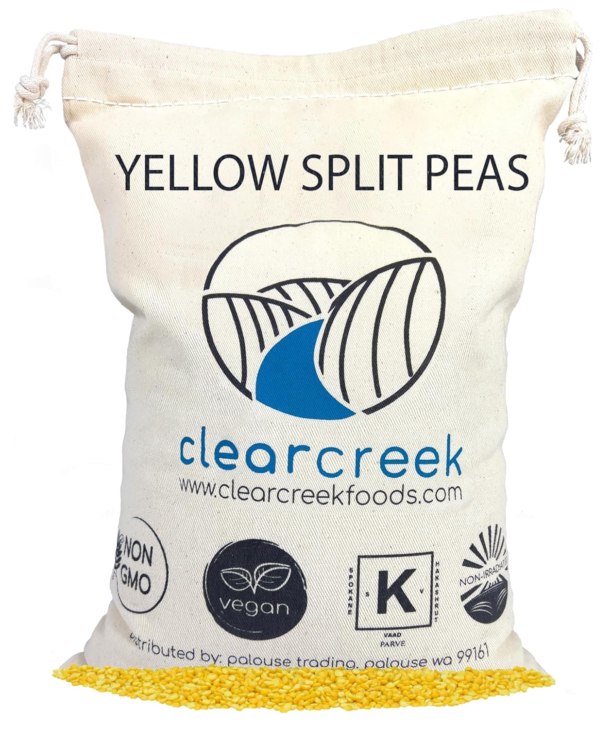 Grown in Idaho Yellow Split Peas | 4 lb Resealable Bag | Non-GMO | Kosher | Vegan | Dried | High in Fiber and Protein | Non-Irradiated
