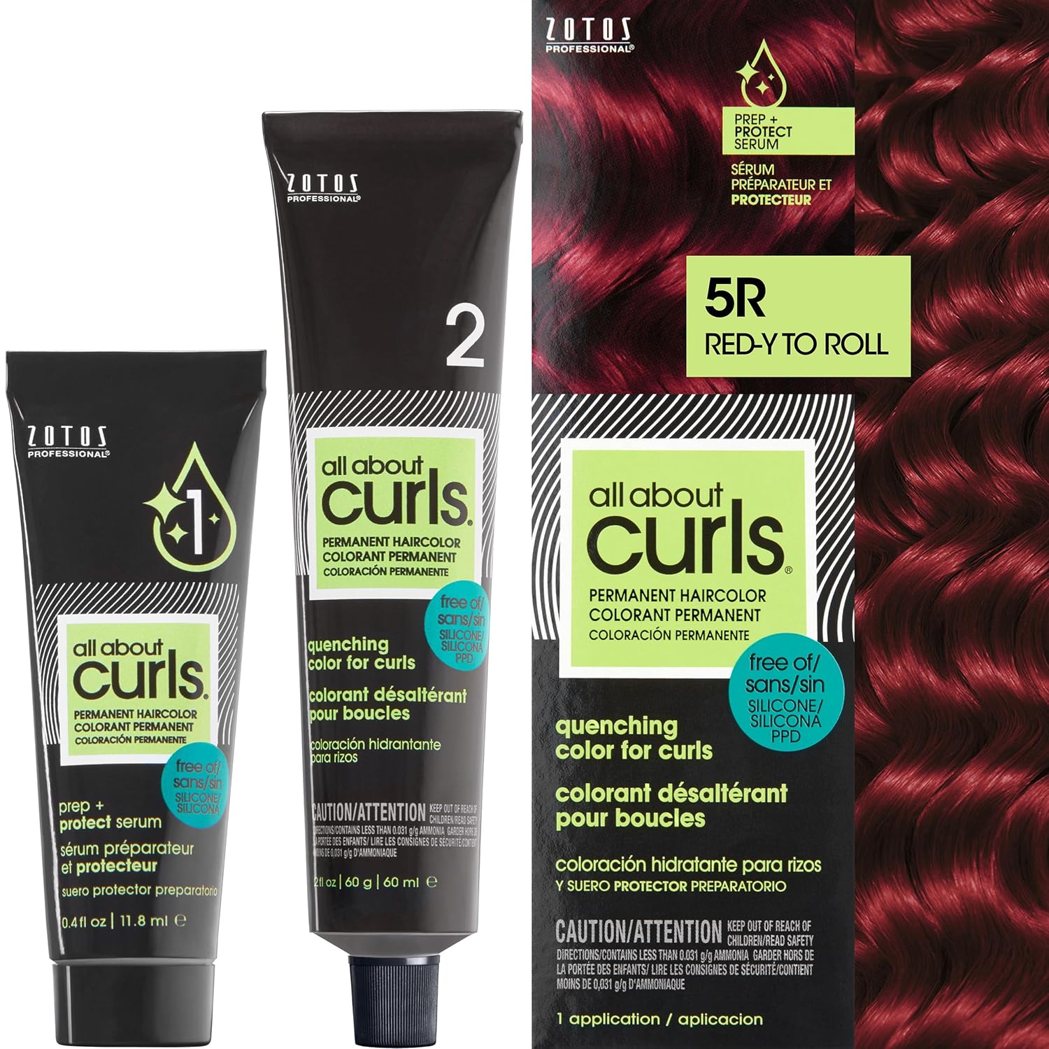 All About Curls 5R Red-Y To Roll (Light Brown With Cool Undertone) Permanent Hair Color (Prep + Protect Serum & Hair Dye For Curly Hair) - 100% Grey Coverage, Nourished & Radiant Curls