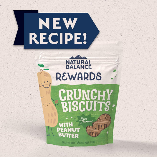 Natural Balance Limited Ingredient Rewards Crunchy Biscuits, Vegetarian Dog Treats For Adult Dogs Of All Breeds, Peanut Butter Recipe, 14 Ounce (Pack Of 1)