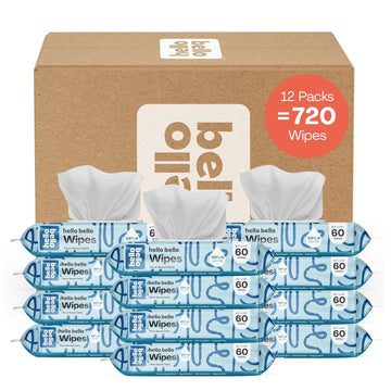 Hello Bello Extra Gentle Unscented Baby Wipes, Plant Based, Made With 99% Water And Aloe For Babies And Kids, 720 Count