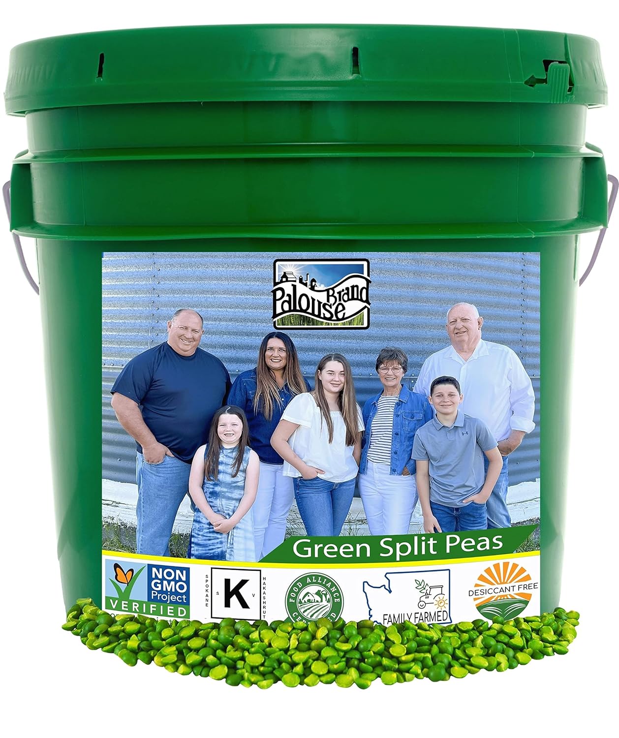 Green Split Peas | 25 LBS | Emergency Food Storage Bucket | Non-GMO | Grown on Our Family Farm | Bulk