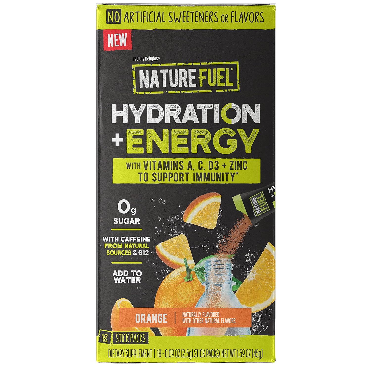 Nature Fuel Hydration + Energy - with Vitamins A, C, D3, & Zinc to Sup