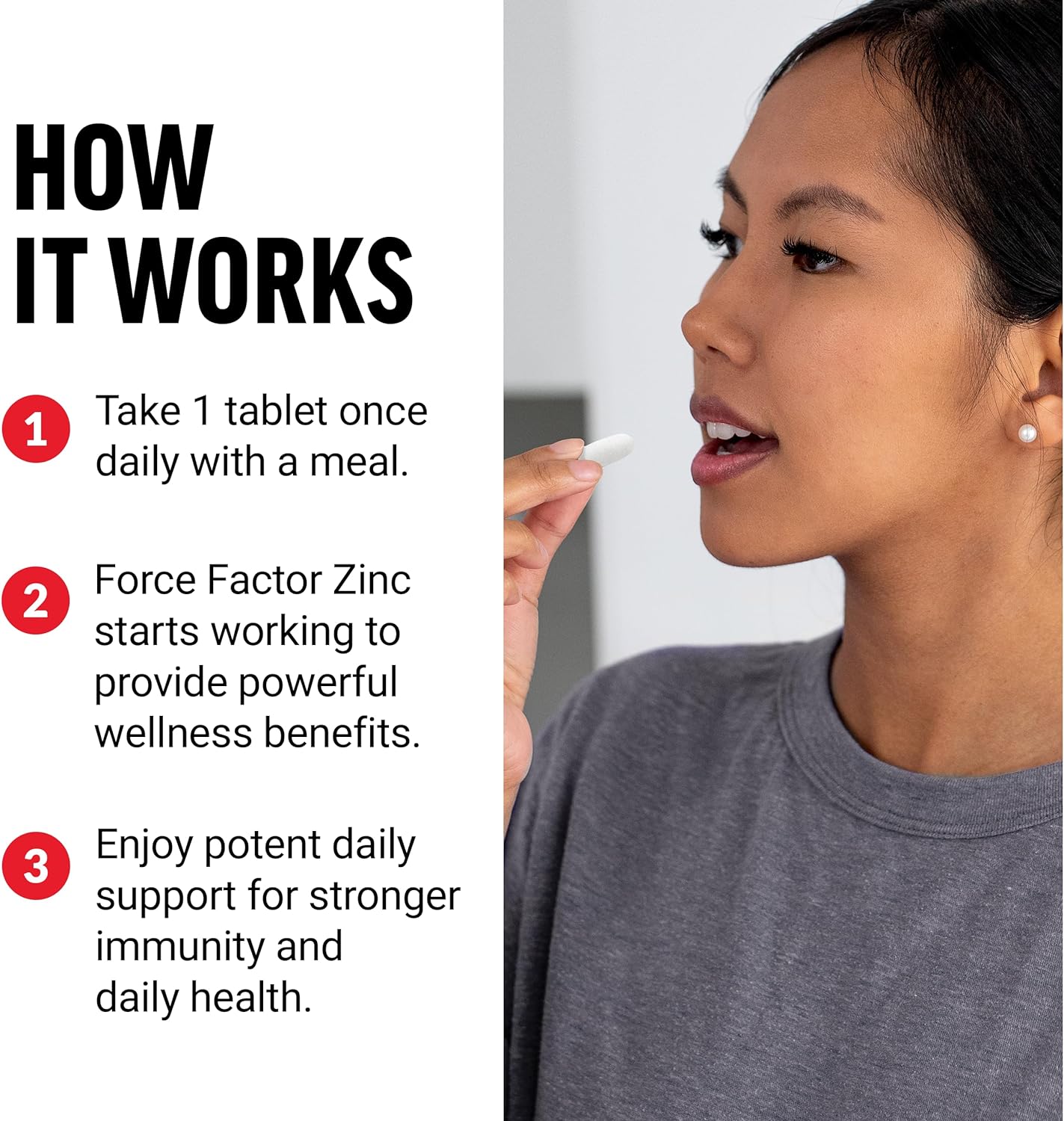 Force Factor Zinc 50mg, Zinc Supplements with Zinc Oxide Powder, Zinc 