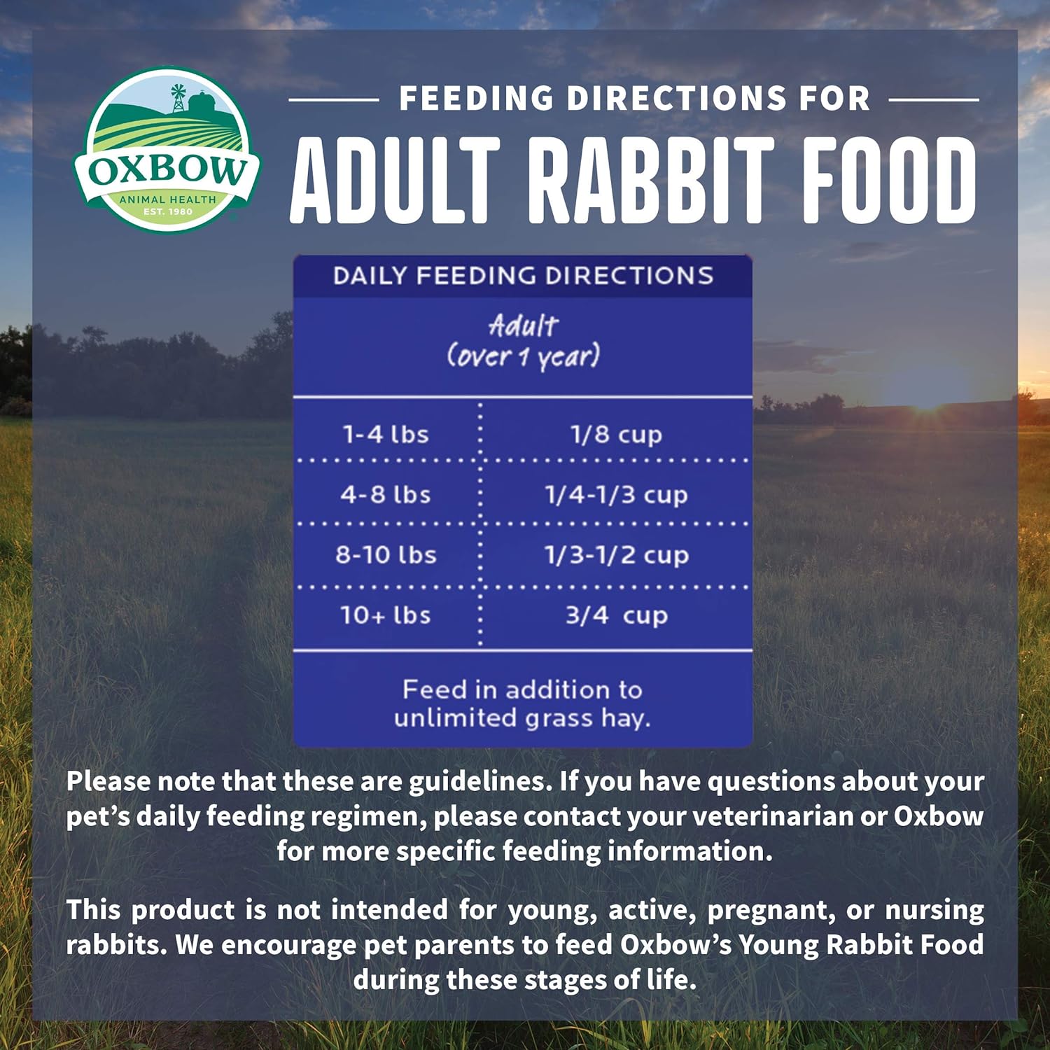 Oxbow Animal Health Organic Bounty Adult Rabbit Food - All Natural Rabbit Pellets - 3 lb. : Pet Food : Pet Supplies