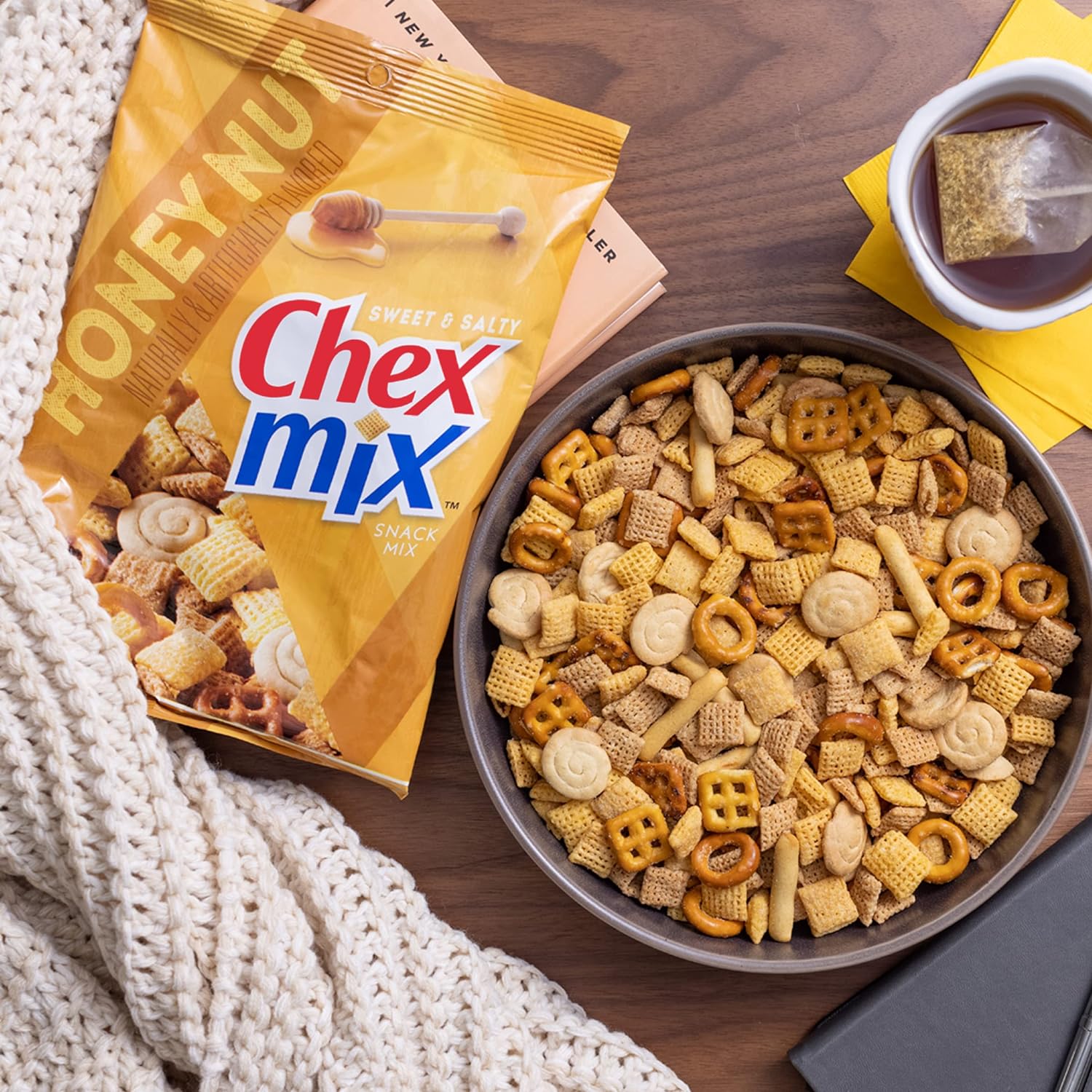 Chex Mix Snack Party Mix, Honey Nut, Sweet Salty Pub Mix Snack Bag, 8.75 oz