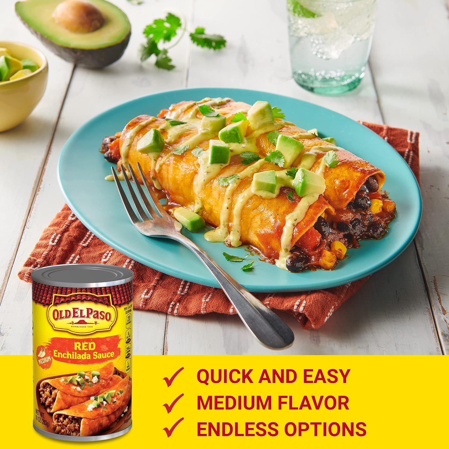 Old El Paso Medium Red Enchilada Sauce, 1 ct., 10 oz. : Grocery & Gourmet Food
