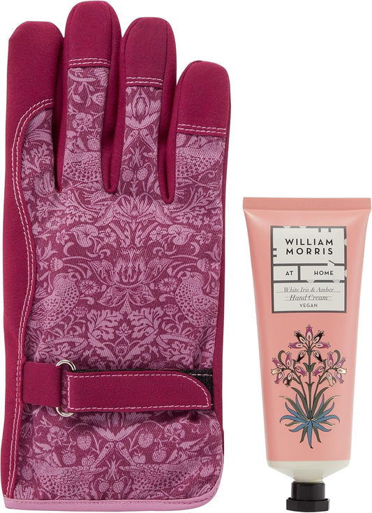 William Morris At Home Dove & Rose Gardener Gift Gardening Gloves Set With Daily Hand Cream, 100Ml
