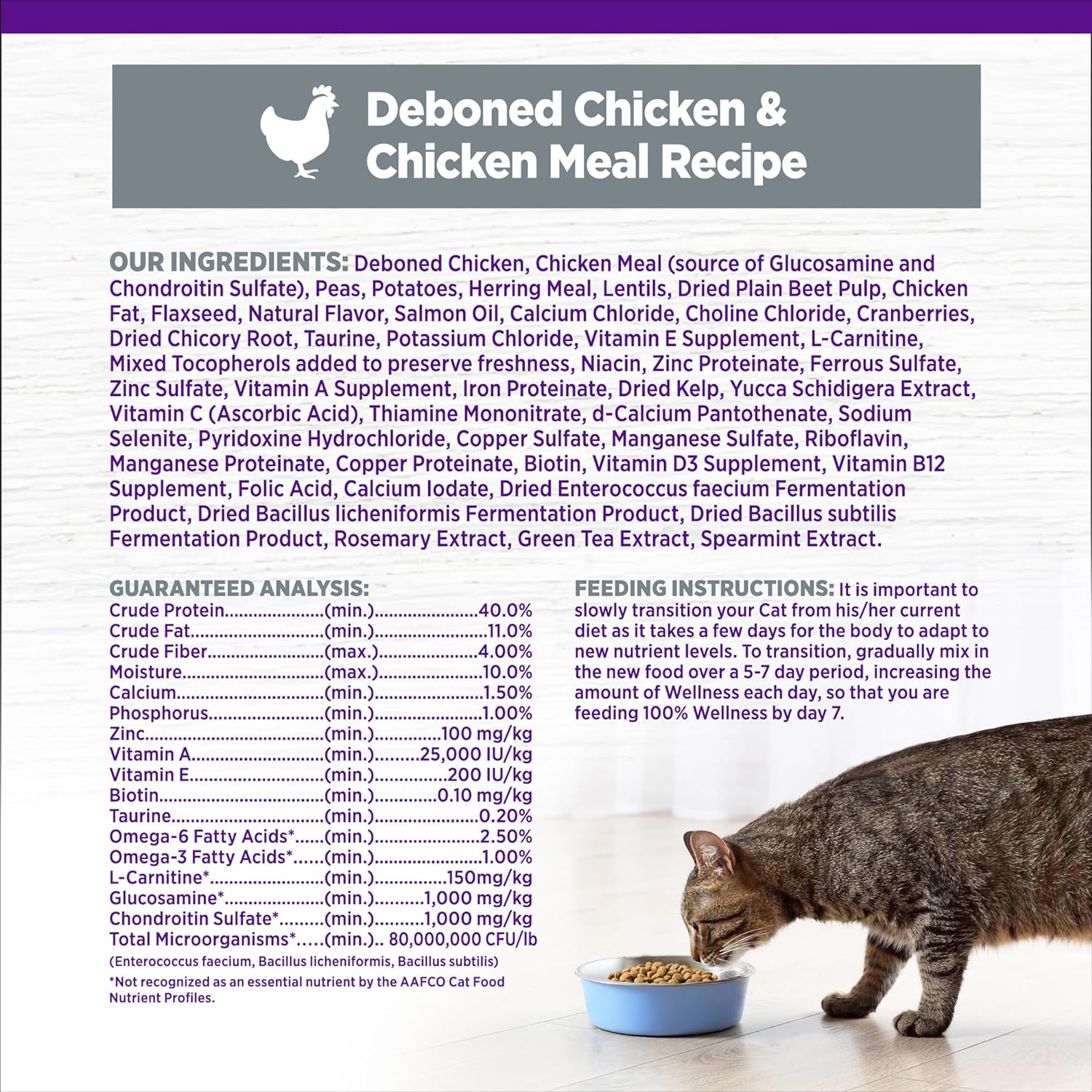 Wellness Complete Health Natural Grain-Free Age Advantage Senior Dry Cat Food, Deboned Chicken and Chicken Meal Recipe, 5 Pound Bag : Pet Supplies