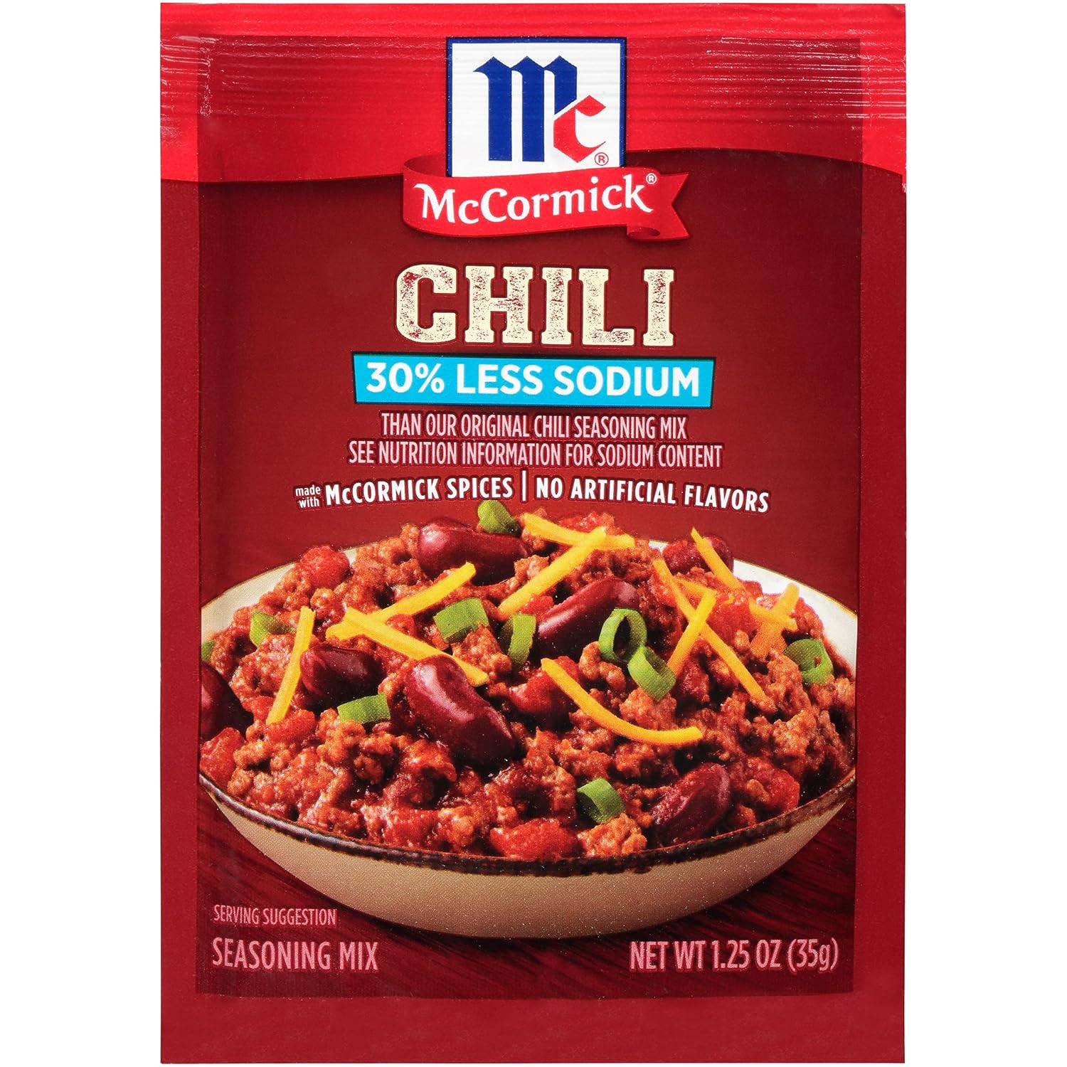 Mccormick 30% Less Sodium Chili Seasoning Mix, 1.25 Oz