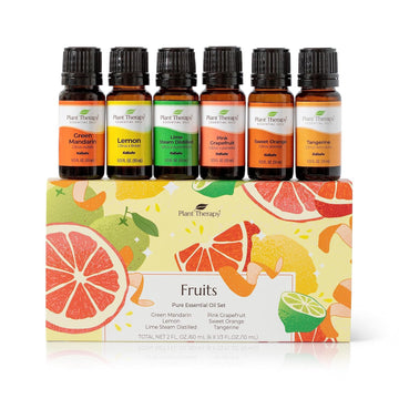 Plant Therapy Essential Oils Fruits Set - Grapefruit, Tangerine, Lemon, Mandarin, Lime, Orange Sweet 100% Pure, Undiluted, Natural Aromatherapy, Therapeutic Grade 10 Ml (1/3 Oz)