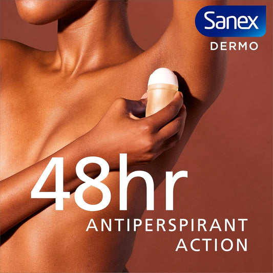 Sanex Dermo Sensitive Roll-On Antiperspirant 6X50Ml - Antiperspirant Deodorant - 48-Hour Sweat & Odour Protection - Gentle On Sensitive Skin - Restores Skin’S Natural Ph - Dermatologically Tested
