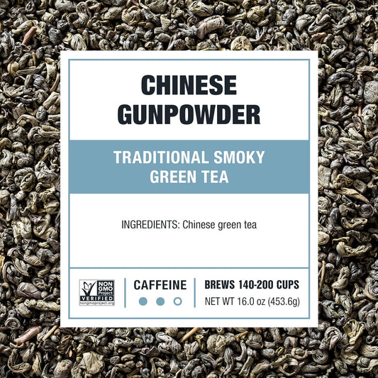 Tiesta Tea - Chinese Gunpowder | Traditional Smoky Green Tea | Premuim Aromatic Loose Leaf Tea Blend | Medium Caffeinated Tea | Make Hot Or Iced Tea & Up To 200 Cups - 16 Ounce Resealable Bulk Pouch