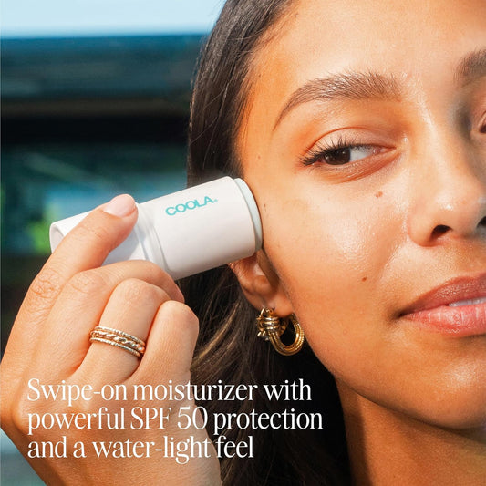 Coola Organic Refreshing Water Stick Face Moisturizer With Spf 50, Dermatologist Tested Face Sunscreen With Plant-Derived Bluescreen Digital De-Stress Technology, 0.8 Oz