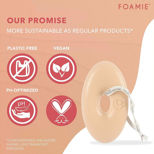 Foamie 2-In-1 Natural Body Bar Soap-Free, Body Wash Women & Men For Smooth Skin, Oatmeal Vegan Body Wash Refreshing, Body Wash For Dry Skin With Papaya & Oat Milk, Sulfate Free Body Wash